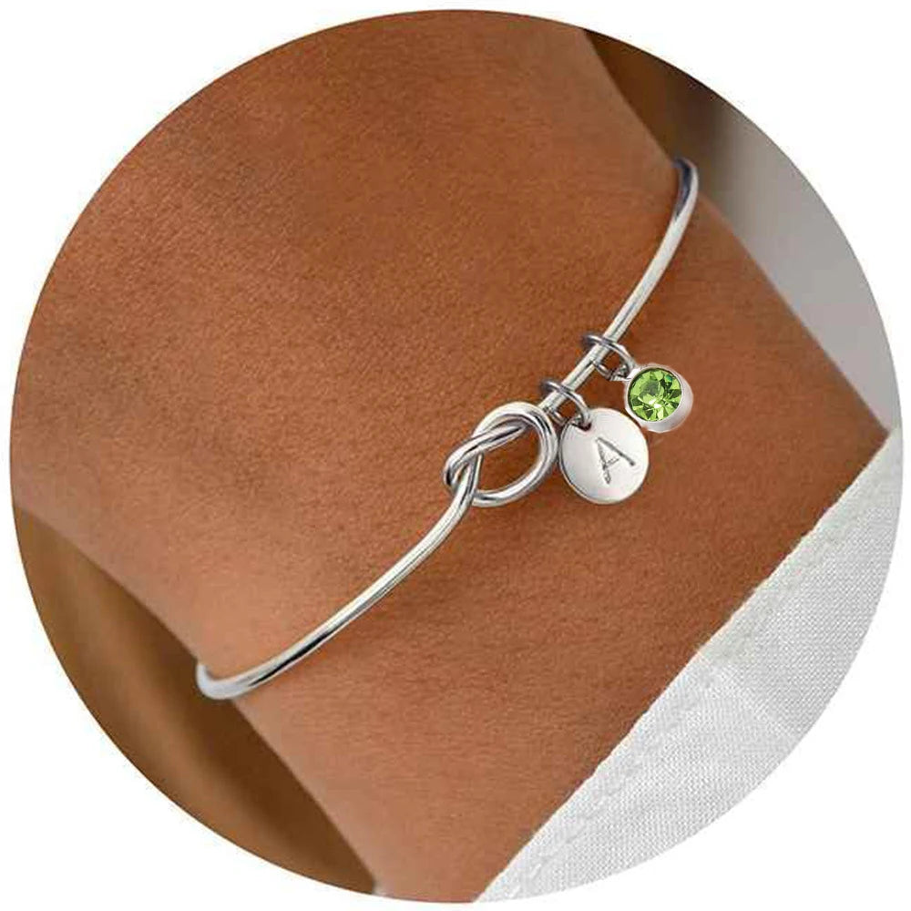 Initial Birthstone Stainless Steel Bracelets — Swuffy