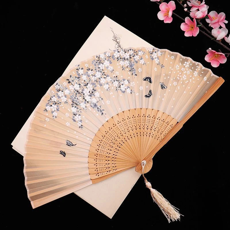 Folding Hand Fan Tassel Chinese — Swuffy