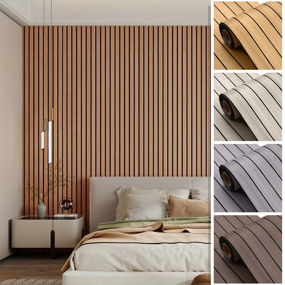 Wooden Grid Wall Sticker Self — Swuffy