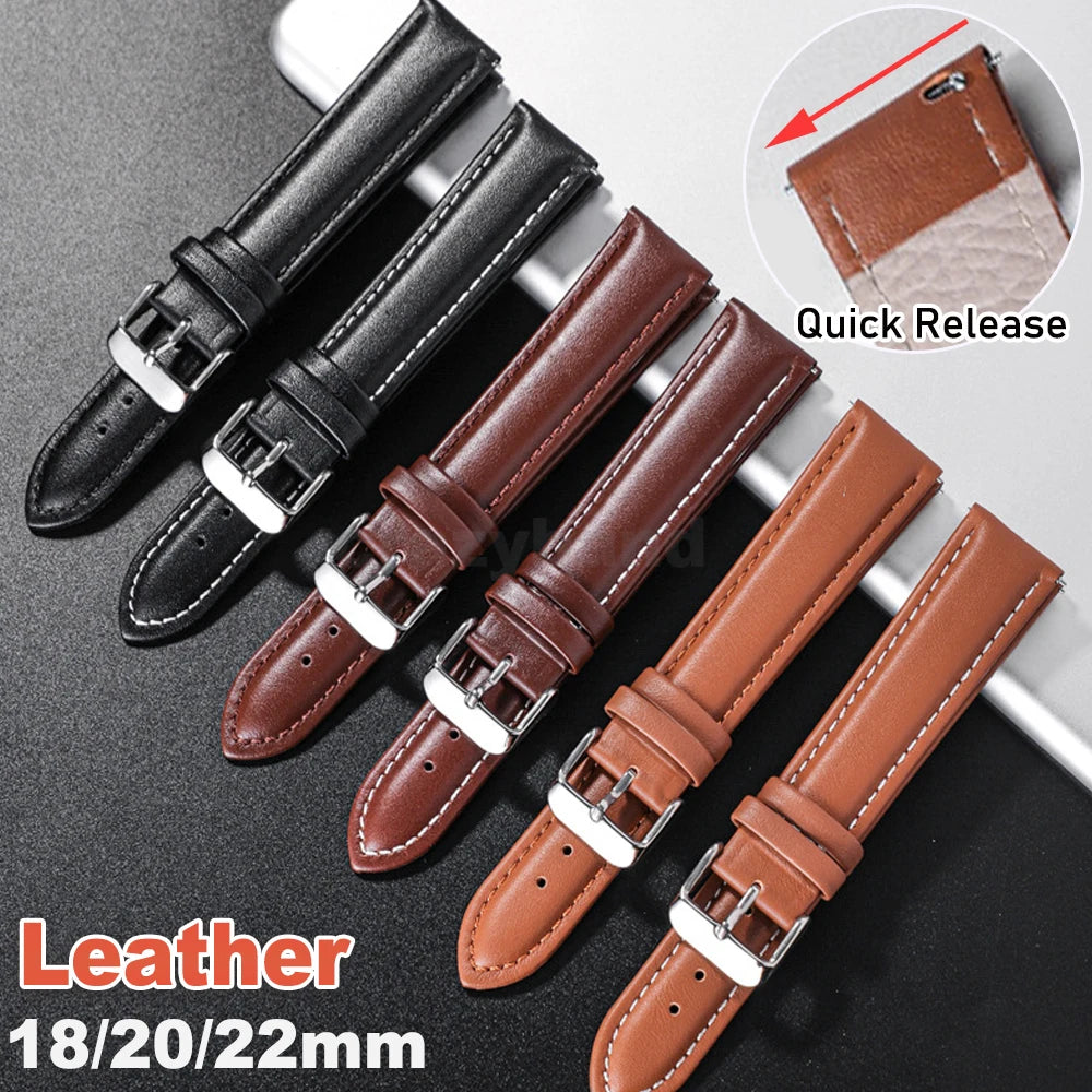 Quick Release Leather Watch Strap — Swuffy