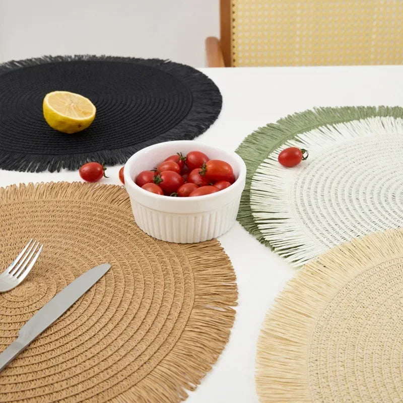Round Braided Placemat Fringe Paper — Swuffy