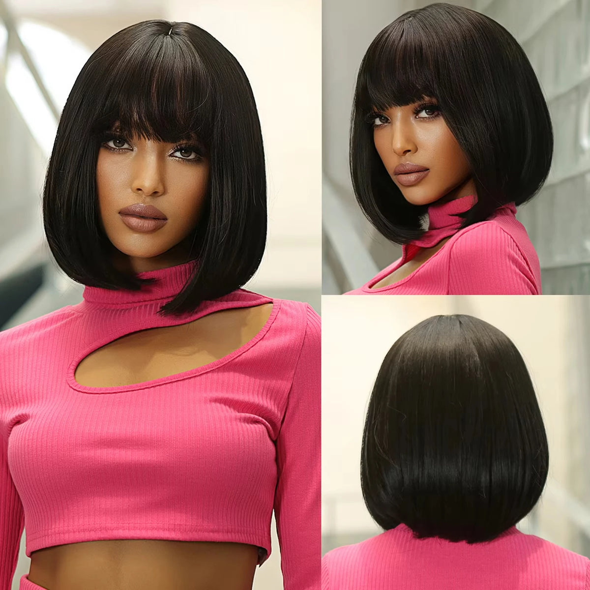 Inch Black Short Straight Hair — Swuffy