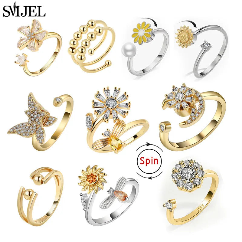 Anxiety Relaxing Rings Crystal Butterfly — Swuffy