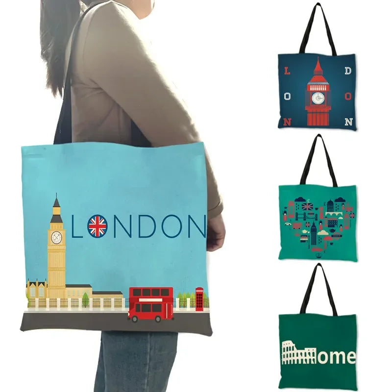 Linen Shoulder Bag London Big — Swuffy