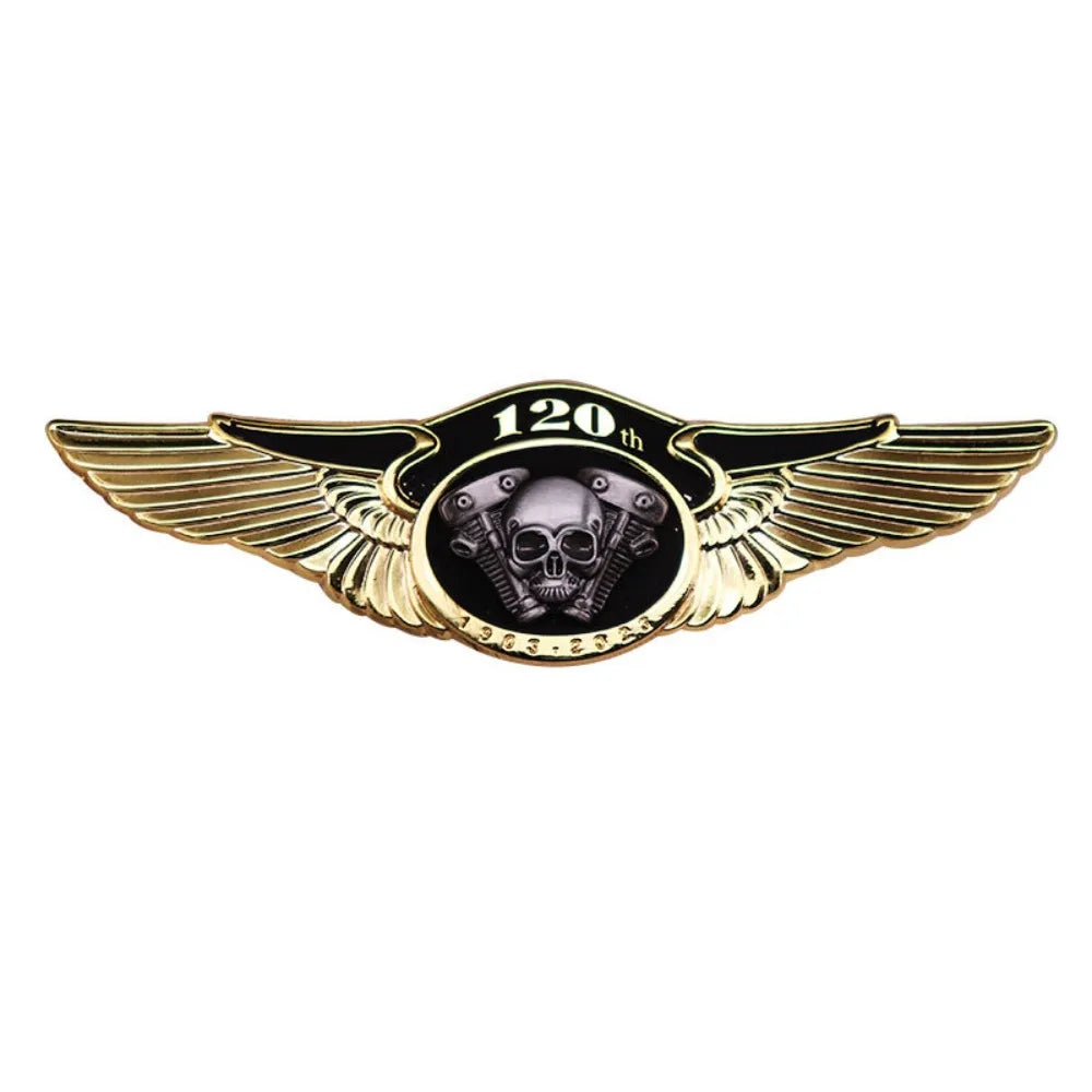 Punk Golden Wings Skull Biker — Swuffy