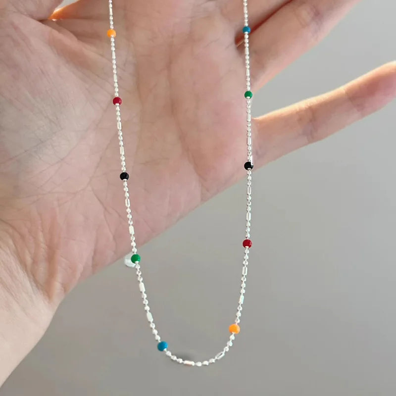 Silver Sterling Silver Necklace Simple — Swuffy