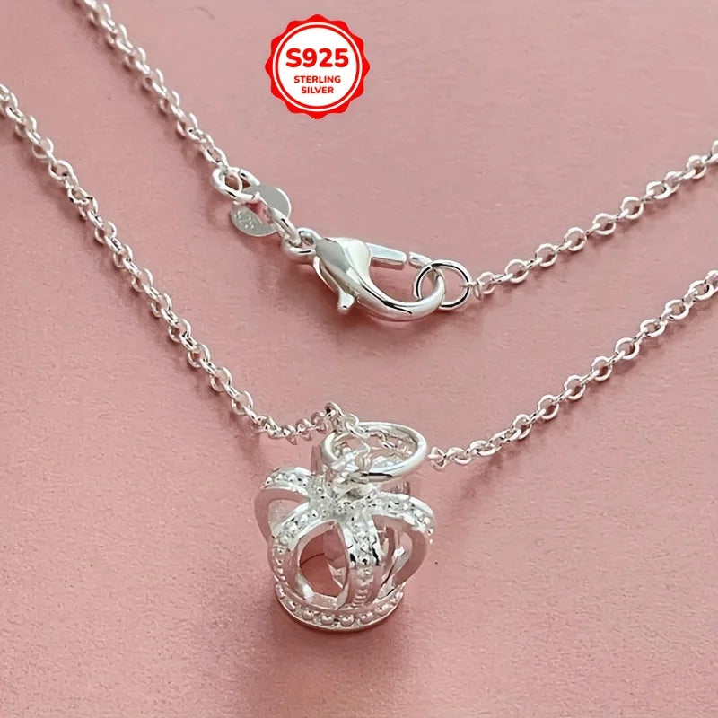 Charms Sterling Silver Crown Necklace — Swuffy