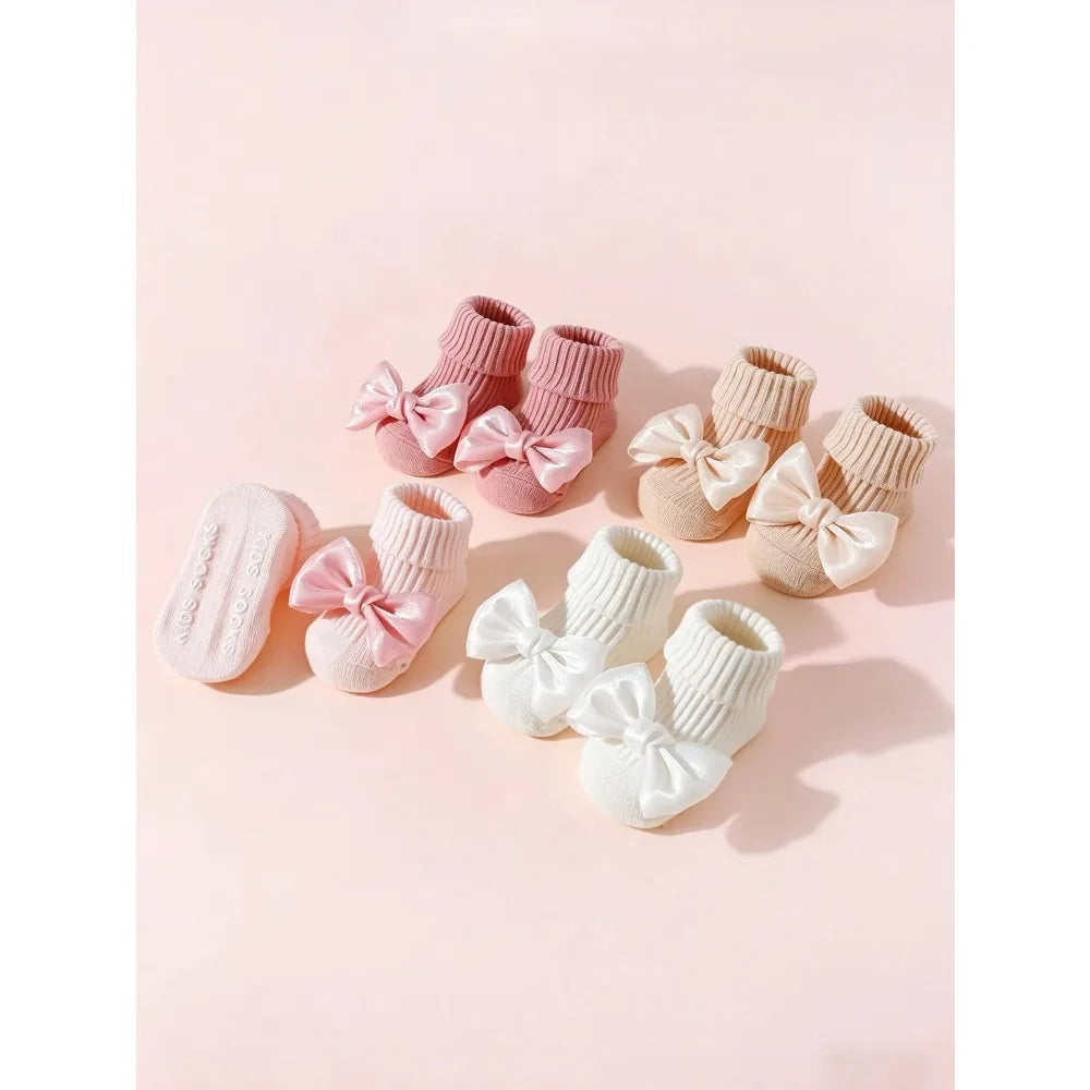 Toddler Socks Bows Soft Cotton — Swuffy