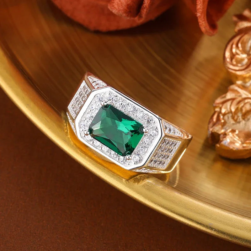 Silver Classic Green Zircon Ring — Swuffy