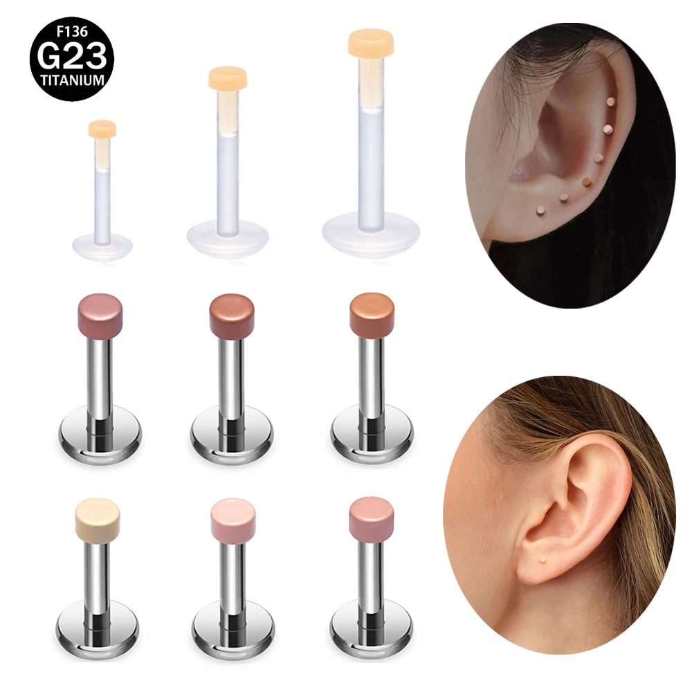 Acrylic Titanium Stud Earrings Body — Swuffy