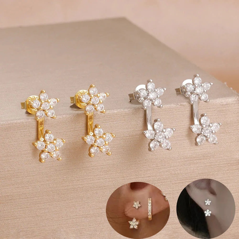 French Design Double Flower Dangle — Swuffy