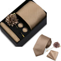 Solid Tie Flower Pin Necktie — Swuffy