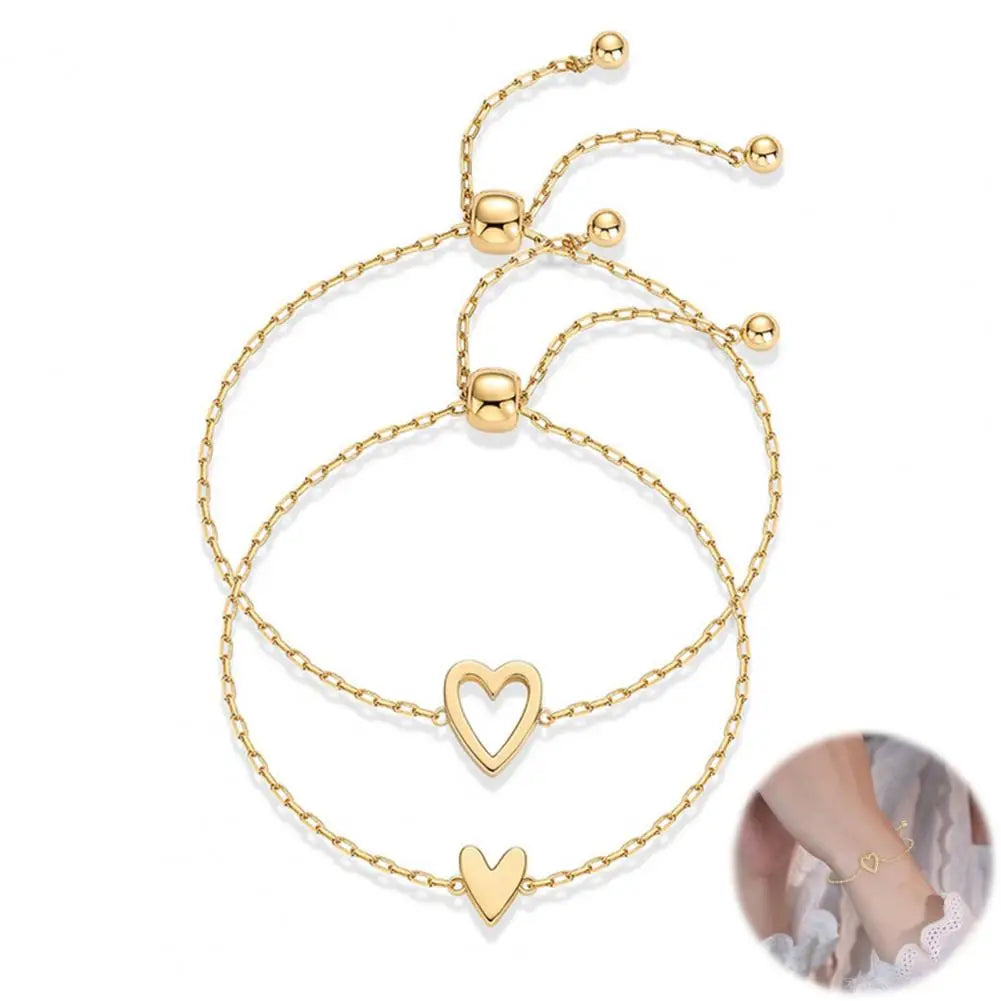 Bracelet Heart Decor Adjustable Length — Swuffy