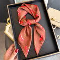 Cherry Print Square Scarf Satin — Swuffy
