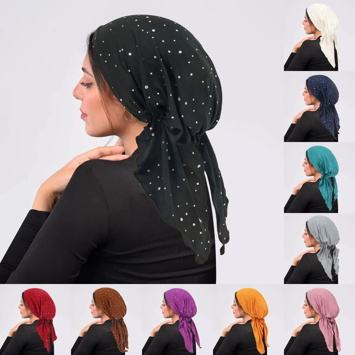 Rhinestone Decor Turban Hat Muslim — Swuffy