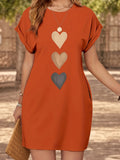 Casual Knit Tshirt Dress Heart — Swuffy
