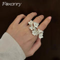 Foxanry Silver Zircon Flower Ring — Swuffy