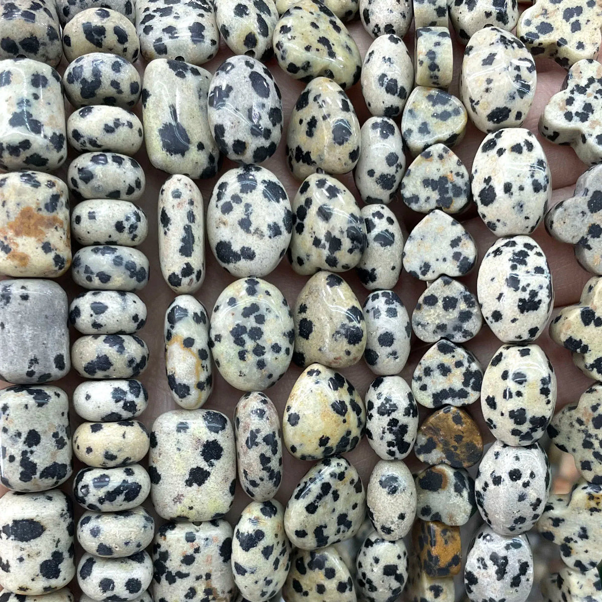 Dalmatians Jasper Natural Stone Round — Swuffy