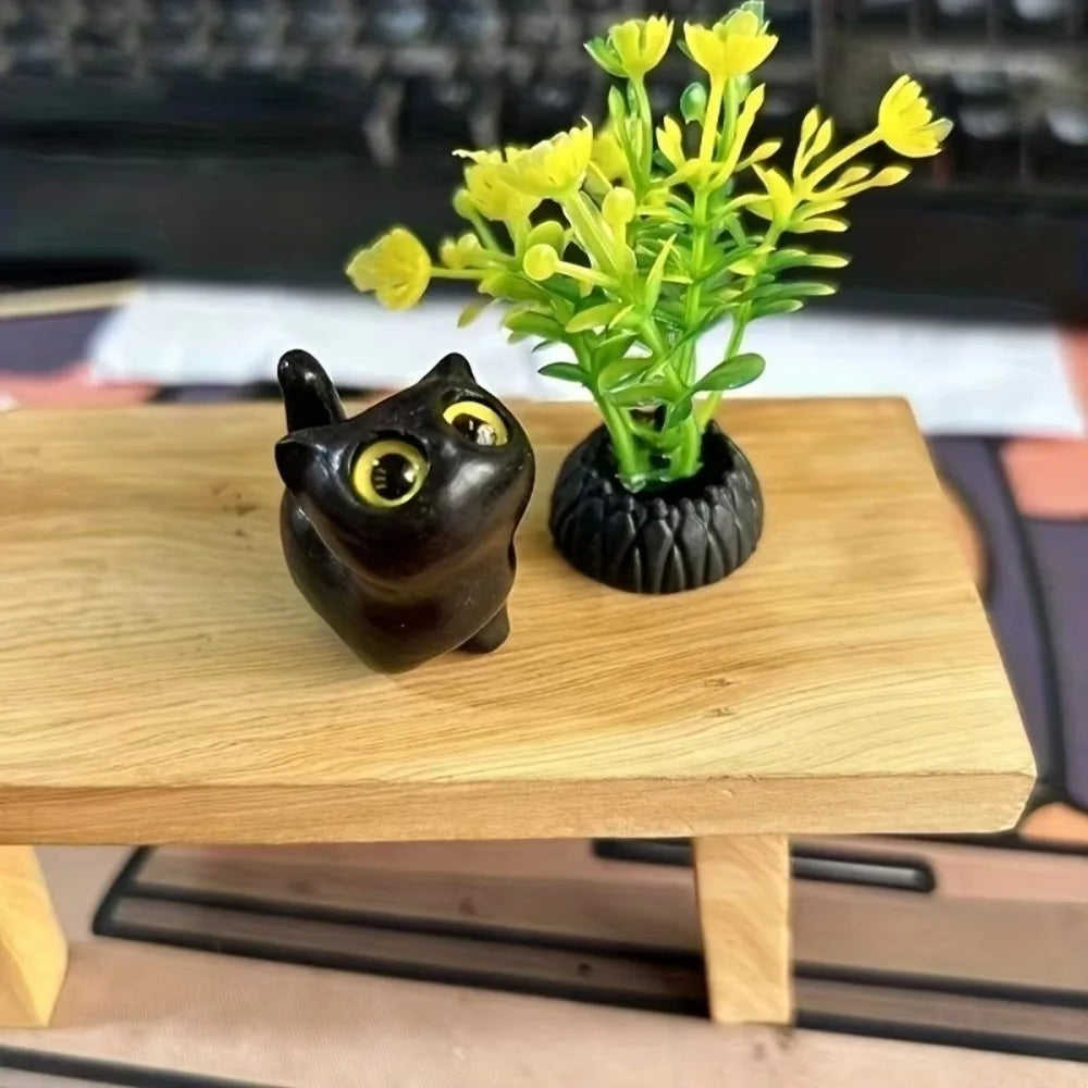 Handcrafted Kitten Figurine Miniature Carving — Swuffy