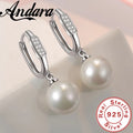 Andara Sterling Silver Pearl Earrings — Swuffy
