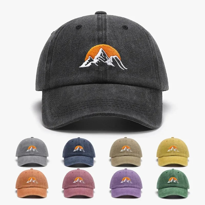 Embroidered Sunset Baseball Hat Washed — Swuffy