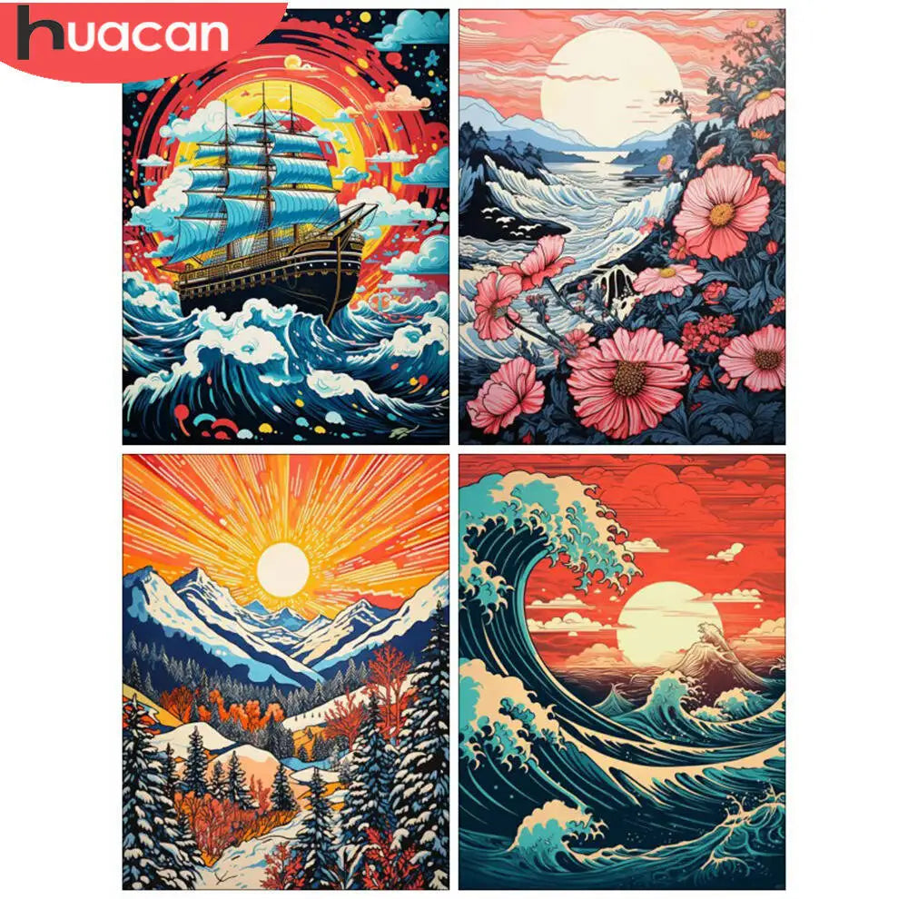 Huacan Landscape Diamond Paintings Sea — Swuffy