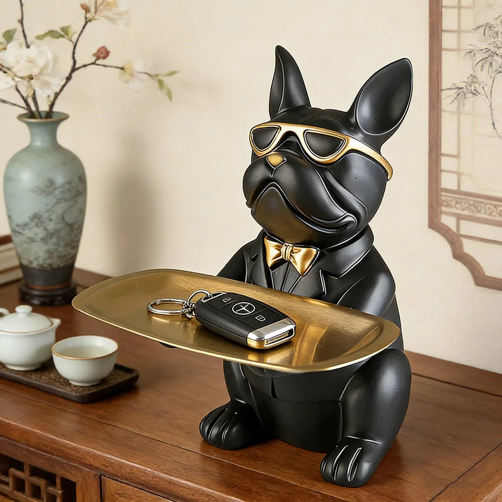 Functional Bulldog Tray Animal Statue — Swuffy