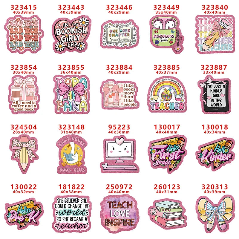 Pink Glitter Acrylic Charms Planar — Swuffy
