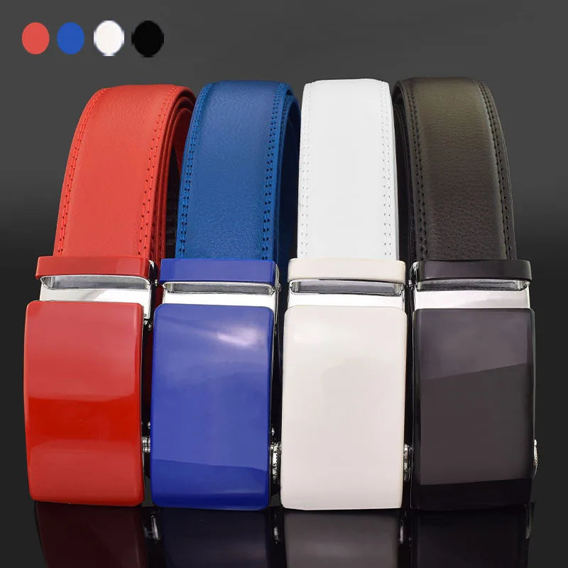 Automatic Buckle White Belt Waist — Swuffy