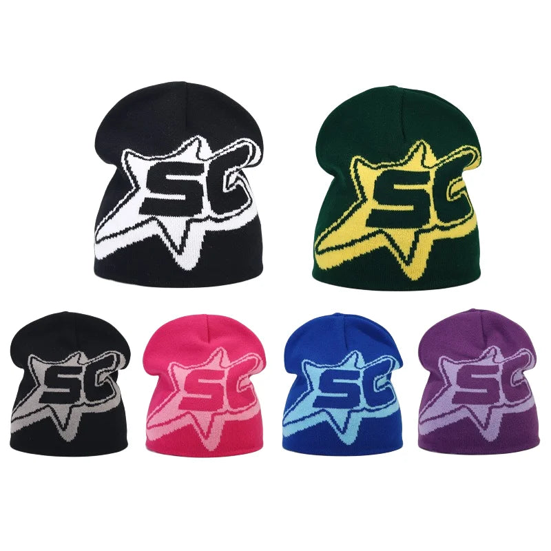 Letter Skiing Hat Warm Beanies — Swuffy