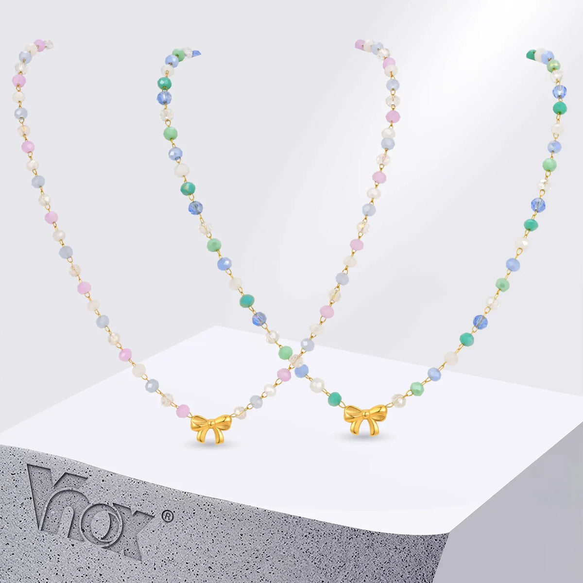 Vnox Colored Beaded Necklace Bohemian — Swuffy