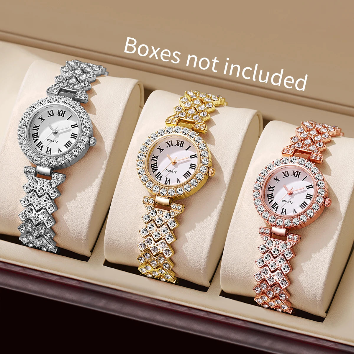 Rhinestone Watches Roma Dial Quartz — Swuffy