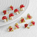Flola Red Mushroom Earrings Gold — Swuffy