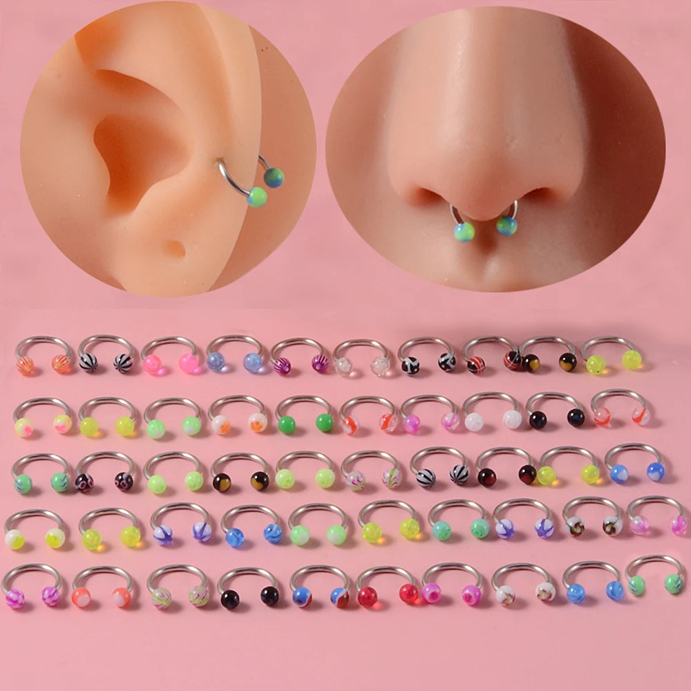 Ball Horseshoe Nose Ring Septum — Swuffy