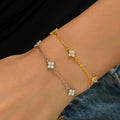 Sterling Silver Crystal Flower Bracelet — Swuffy