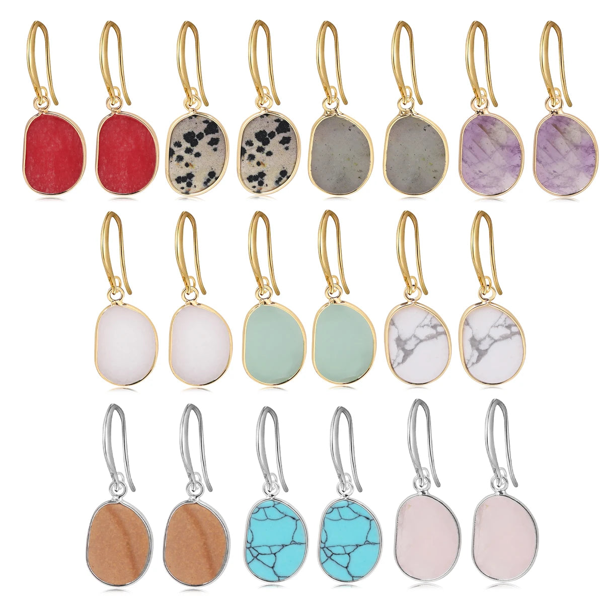 Natural Gemstone Earring Amethyst Green — Swuffy