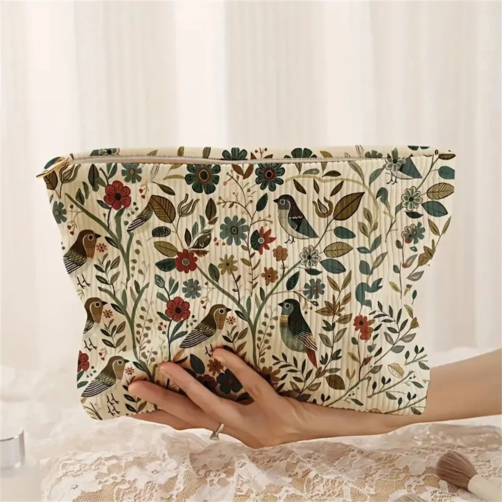 Cosmetic Bags Branch Bird Pattern — Swuffy