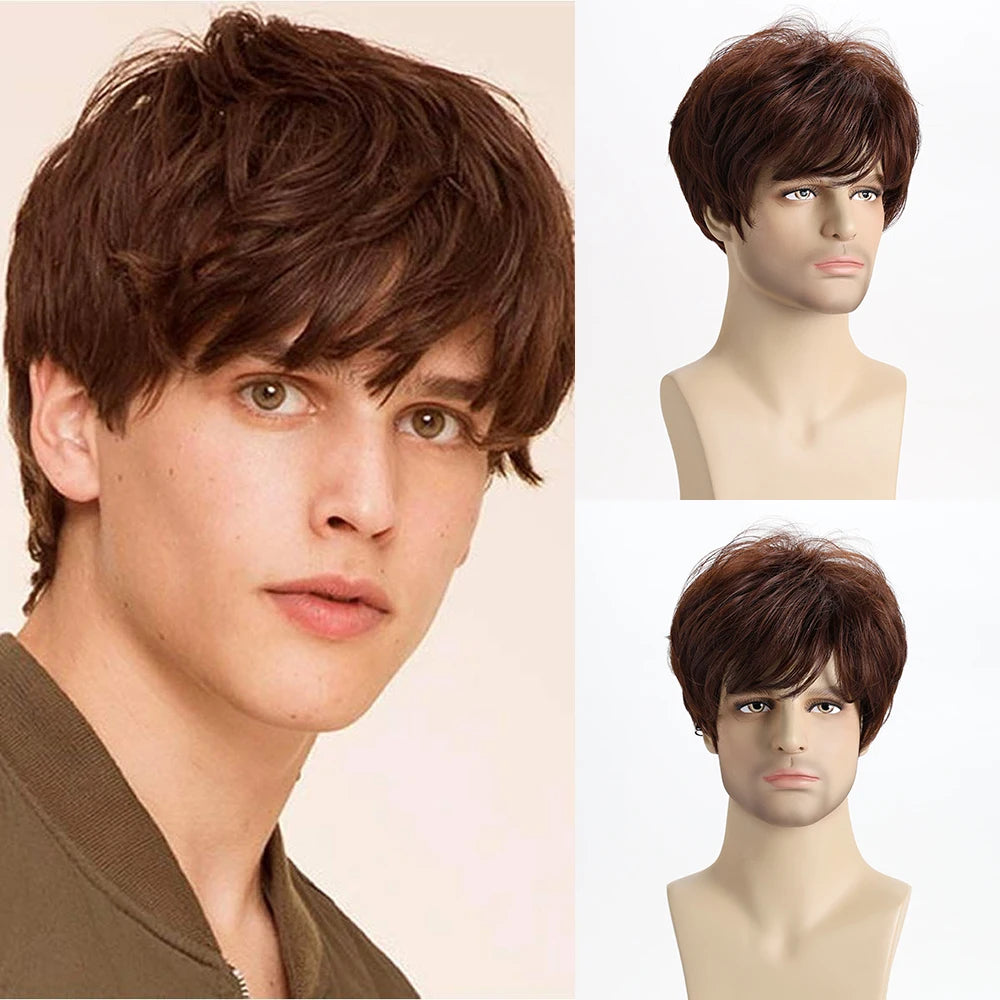 Synthetic Hair Short Curly Brown — Swuffy