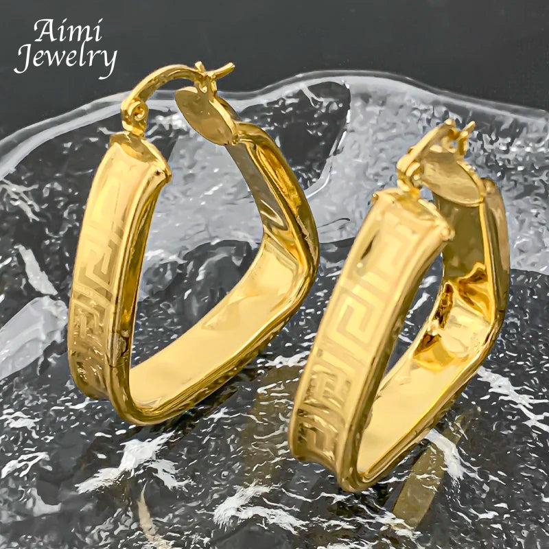 Dubai Gold Plated Hoop Earrings — Swuffy
