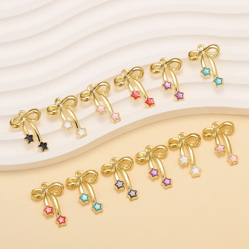 Gold Bow Alloy Charms Jewelry — Swuffy