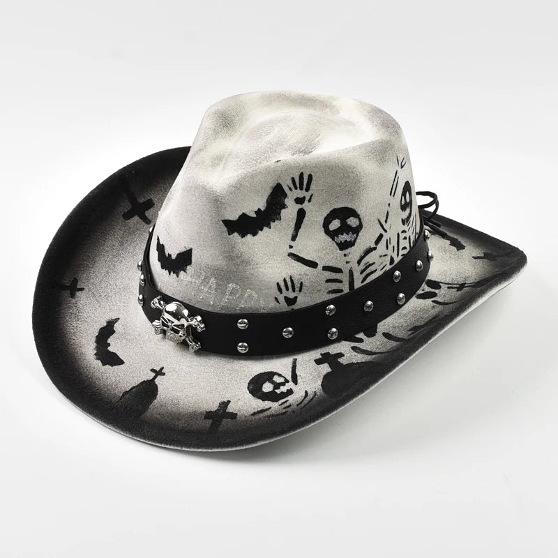 Halloween Skull Print Jazz Hat — Swuffy