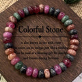 Multicolor Tourmaline Bracelet Natural Rainbow — Swuffy