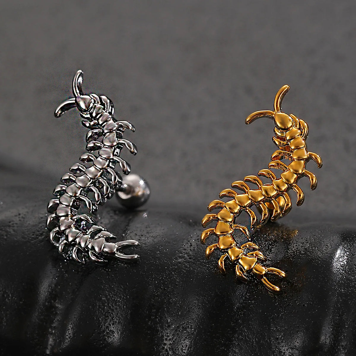 Titanium Steel Centipede Earring Punk — Swuffy