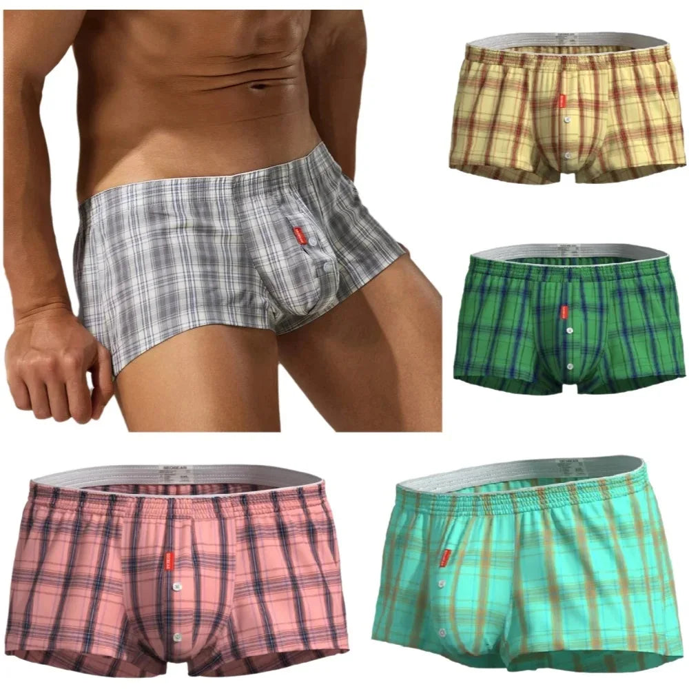 Seobean Cotton Plaid Tracksuit Shorts — Swuffy