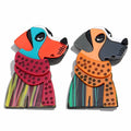 Acrylic Scarf Dog Brooches Animals — Swuffy