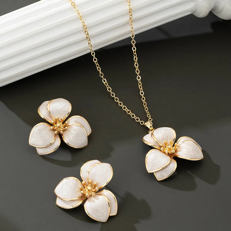 Temperament Enamel Drop Flower Jewelry — Swuffy