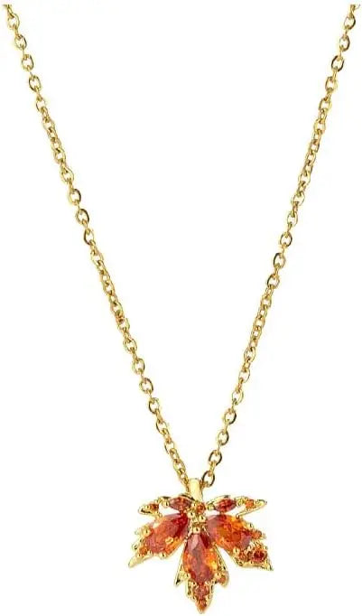 Gold Dainty Maple Leaf Necklace — Swuffy