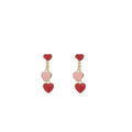 Multicolor Stud Heart Drop Dangle — Swuffy