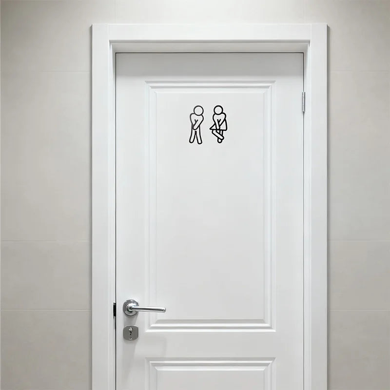 Funny Bathroom Signs Flat Restroom — Swuffy