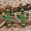 Cactus Beaded Earrings Boho Beaded — Swuffy